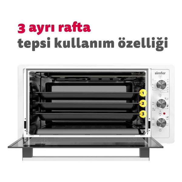 Simfer 4507 Turbo 45 Lt Inox Midi Fırın - Görsel 10