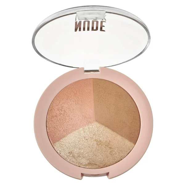 Golden Rose Nude Look Baked Trio Face Powder Aydınlatıcı, Allık Ve Bronzer Paleti - Görsel 2