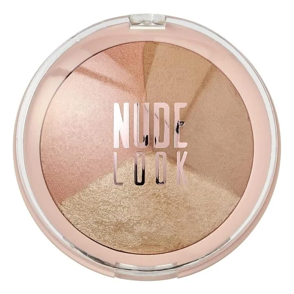 Golden Rose Nude Look Baked Trio Face Powder Aydınlatıcı, Allık Ve Bronzer Paleti - Görsel 3