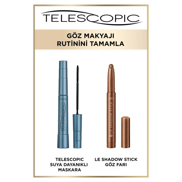 L'oreal Paris Telescopic Waterproof Siyah Maskara - Görsel 7