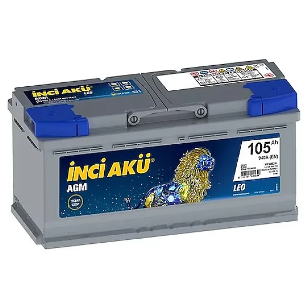 İnci Akü Agm Leo 105 Ah 940 En Start-Stop Akü - Görsel 4