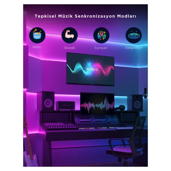 Govee Strip Light S Rgbıcw H612c 10 M Şerit LED - Görsel 6