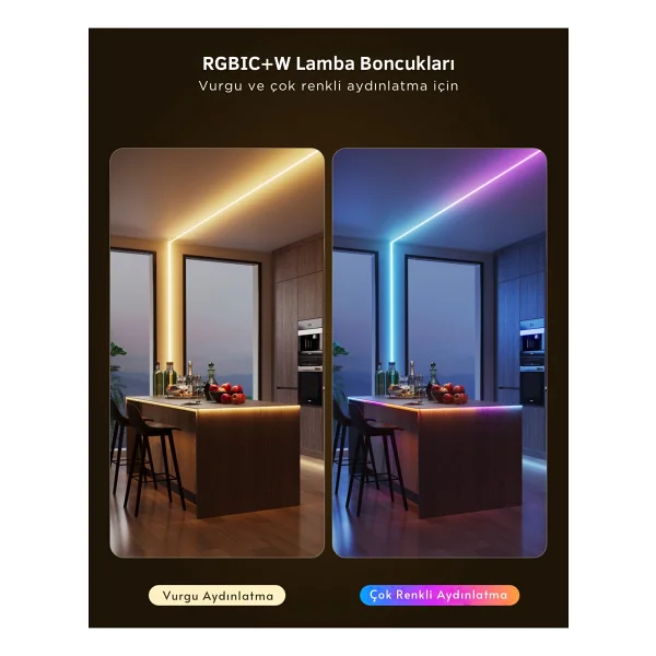 Govee Cob Strip Light Pro Rgbıc+W H61e5 3 M Şerit LED - Görsel 3