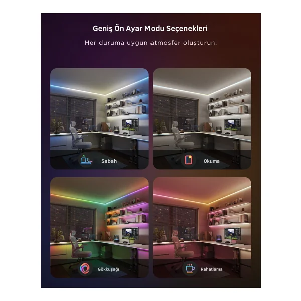 Govee Cob Strip Light Pro Rgbıc+W H61e5 3 M Şerit LED - Görsel 8