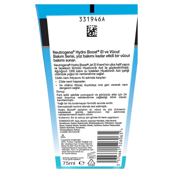 Neutrogena Hydro Boost Jel El Kremi 75 Ml - Görsel 5