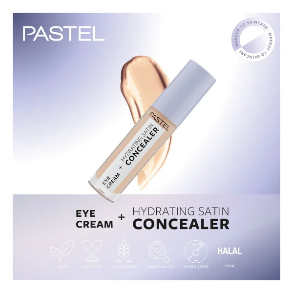 Pastel Eye Cream + Hydrating Satin 62 Ivory 4.3 Ml Likit Kapatıcı - Görsel 8