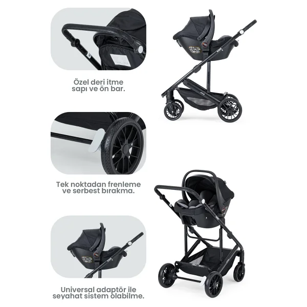 Kanz Echo Siyah Travel Sistem Bebek Arabası - Görsel 4