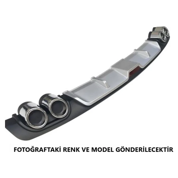 Fiat Albea Uyumlu Body Kit Difüzör 4 Çıkış Gri Yuvarlak - Görsel 2