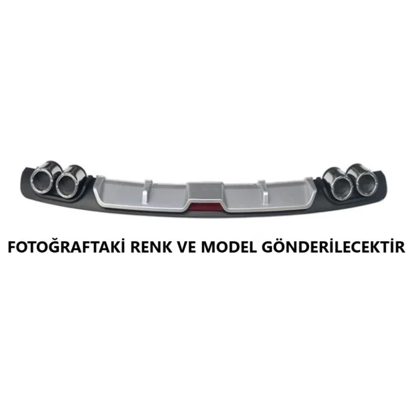 Fiat Albea Uyumlu Body Kit Difüzör 4 Çıkış Gri Yuvarlak - Görsel 3