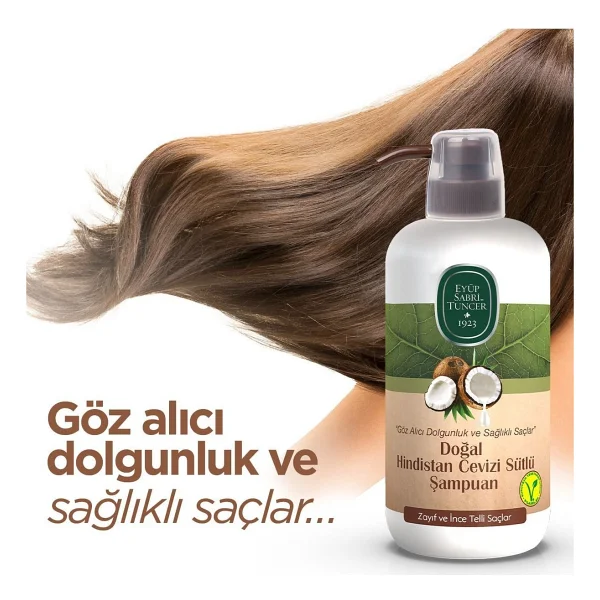 Eyüp Sabri Tuncer Hindistan Cevizi Sütlü İnce Telli Saçlar için Şampuan 600 ml - Görsel 3