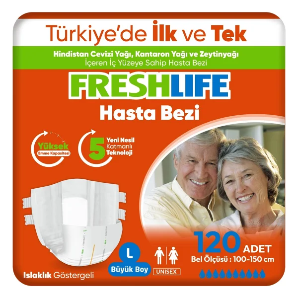 Freshlife Belbantlı Büyük Boy L 30'lu 4 Adet Hasta Bezi - Görsel 9