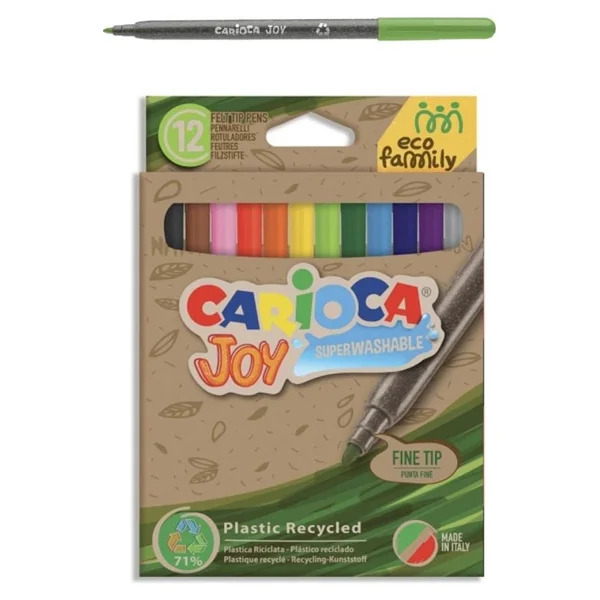 Carioca Eco Family Joy Süper Yıkanabilir 12'li Keçeli Kalem Seti - Görsel 3