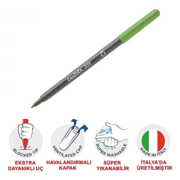 Carioca Eco Family Joy Süper Yıkanabilir 12'li Keçeli Kalem Seti - Görsel 4