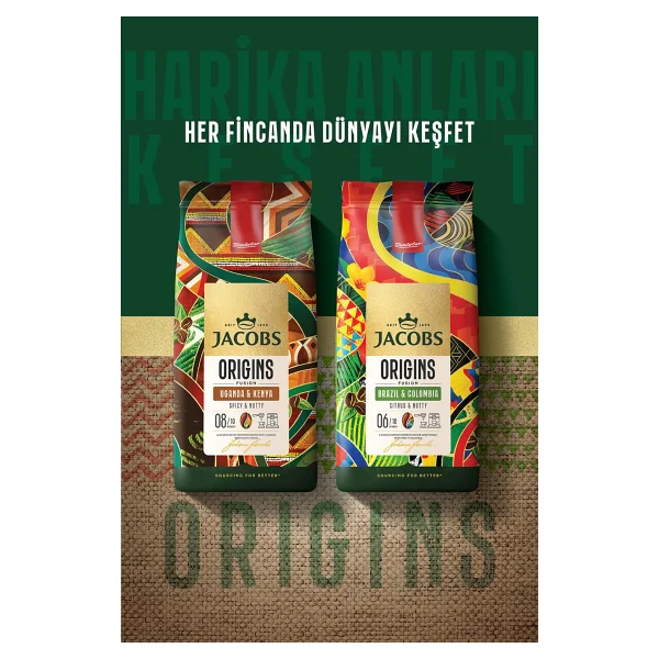 Jacobs Origins Uganda & Kenya Çekirdek Kahve 1 Kg X 2 Adet - Görsel 4