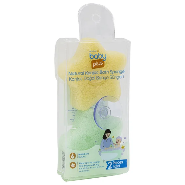 Baby Plus Yıldız Şekilli Konjac 2'li Banyo Süngeri - Görsel 9