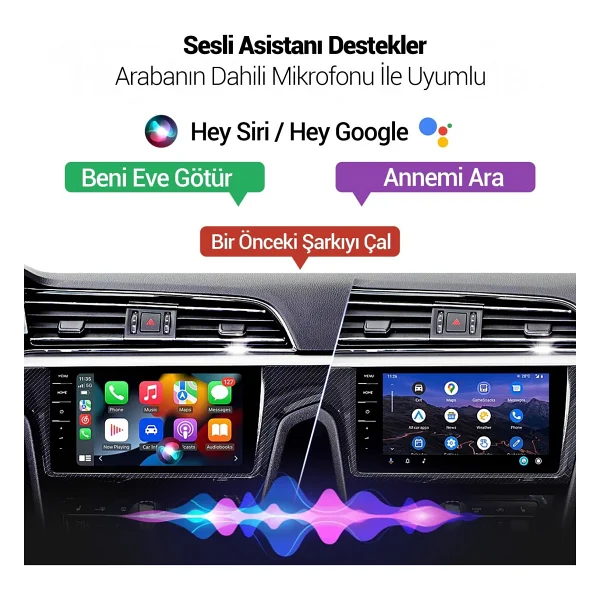 Juo Kablosuz Carplay Android Auto Kabloludan Kablosuza Çevirici USB Ve Type-C Adaptör - Siyah - Görsel 7