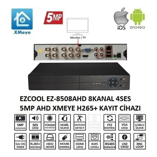 Ezcool EZ-8508AHD 8 Kanal DVR Kayıt Cihazı - Görsel 5