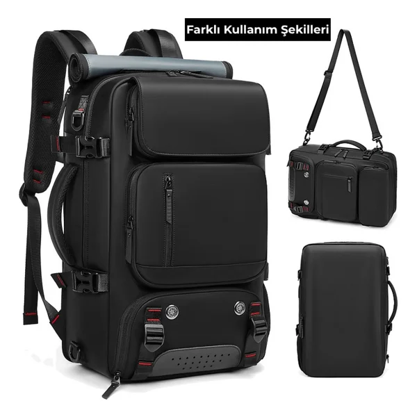 Ayakkabı Bölmeli Su Geçirmez Spor & Seyahat Sırt Çantası - 30l - 16" Laptop Bölmeli - Görsel 8