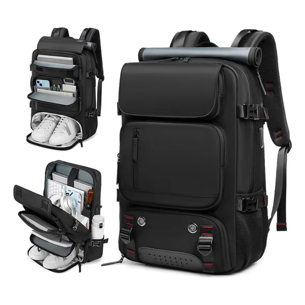 Ayakkabı Bölmeli Su Geçirmez Spor & Seyahat Sırt Çantası - 30l - 16" Laptop Bölmeli - Görsel 2