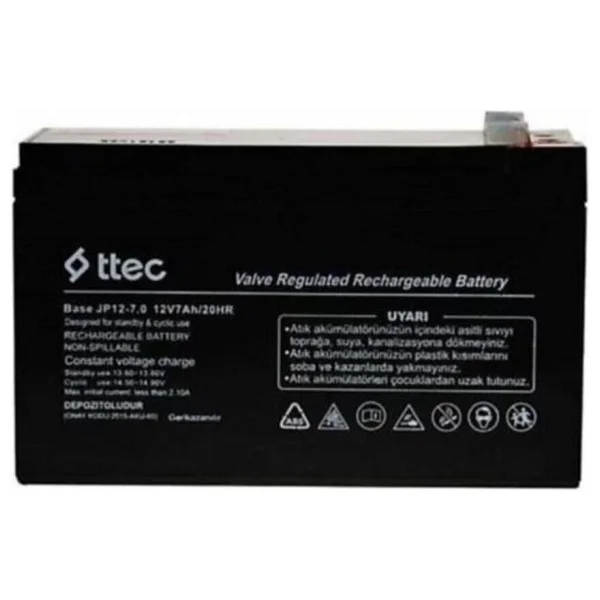 Ttec Pi-Es Mustang Bakımsız Kuru Akü 12v 7ah Uzun Ömürlü Düşük Deşarj - Görsel 5