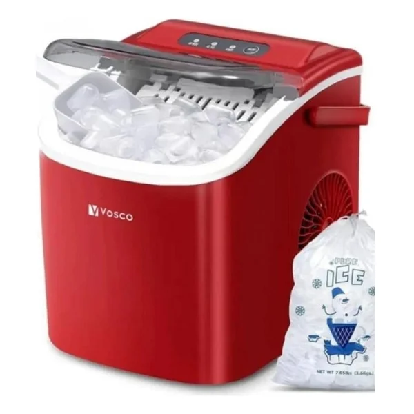 Vosco VHZB-12HK Kırmızı Eco Buz Makinesi - Görsel 6