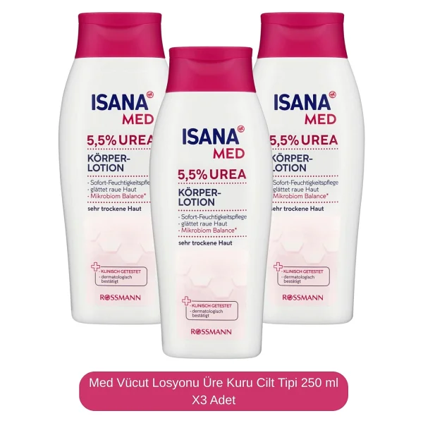 Isana Med Vücut Losyonu 5.5% Üre Kuru Ciltler İçin Nemlendirici 750 Ml 3 Adet - Görsel 4