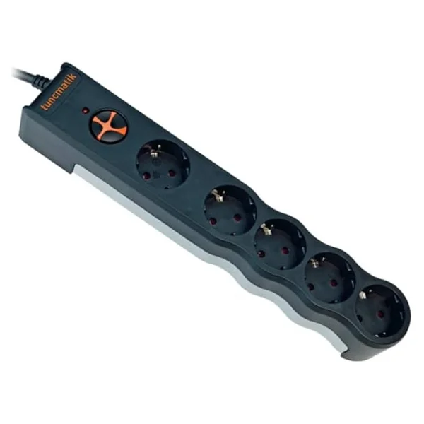 Tunçmatik Powersurge Tsk6136 1050 Joule Siyah 1.5 M 5'li Akım Korumalı Priz - Görsel 2