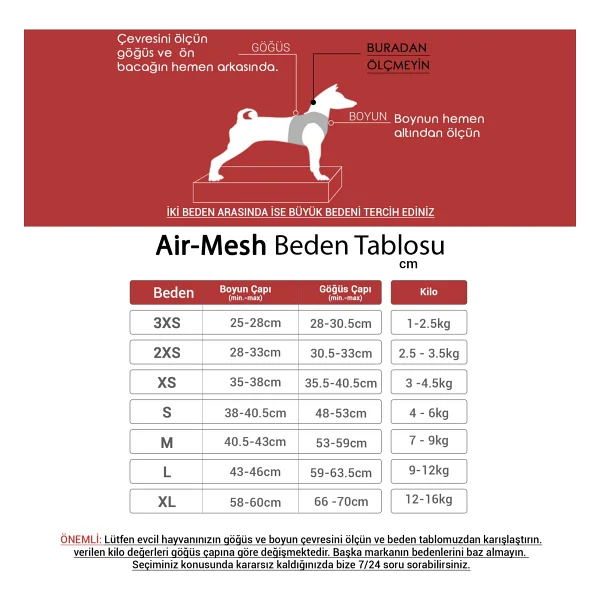 Tailpetz Air Mesh Harness 2xs Mavi Köpek Gögüs Tasması - Görsel 4