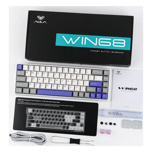 Aula Wın68 He Max RGB %65 Tkl Wing Chun Magnetic Switch Kablolu Mekanik Oyuncu Klavyesi - Görsel 8