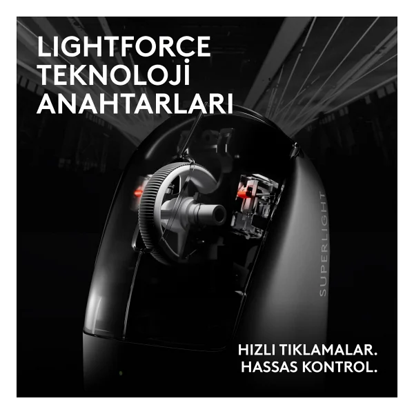Logitech G Pro X Superlight 2c 910-007532 Siyah Lightspeed Hero Şarjlı Optik Kablosuz Oyuncu Mouse - Görsel 6
