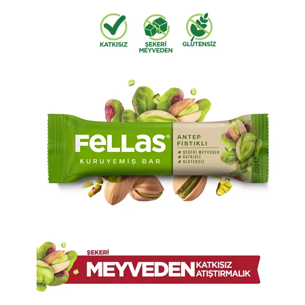 Fellas Antep Fıstıklı Kuruyemiş Bar (20 G) X 12 Adet - Görsel 8