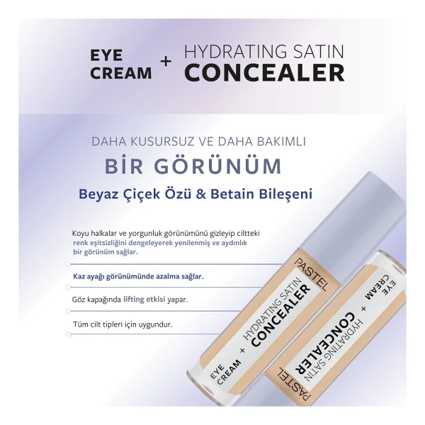 Pastel Eye Cream + Hydrating Satin 66 Deep Medium 4.3 Ml Likit Kapatıcı - Görsel 6