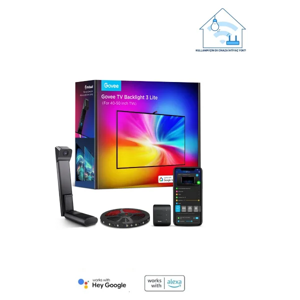 Govee Envisual 3 Lite Rgbıcw H6097 40-50 İnç TV Arkası LED Aydınlatma - Görsel 2