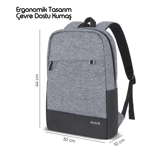 Mack Unicity Eco Mce-1104 Gri 15.6" Laptop Sırt Çantası - Görsel 3