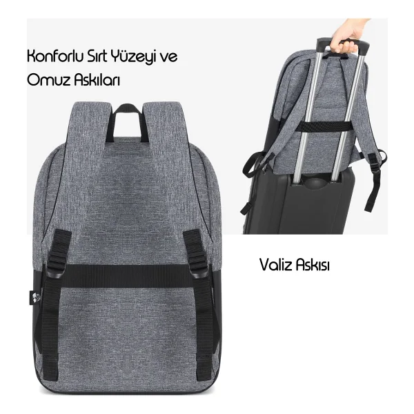 Mack Unicity Eco Mce-1104 Gri 15.6" Laptop Sırt Çantası - Görsel 5