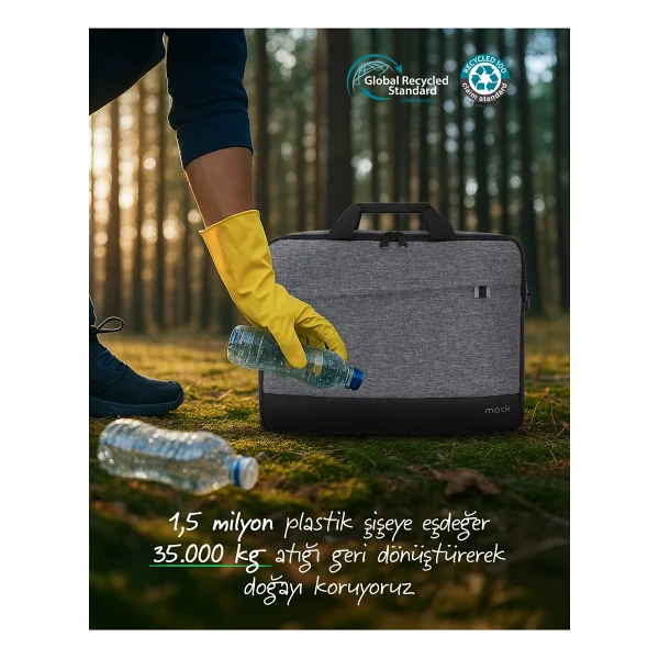 Mack Unicity Eco Mce-1102 Gri 15.6" Laptop Çantası - Görsel 6