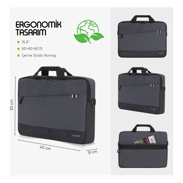 Mack Unicity Eco Mce-1101 Siyah 15.6" Laptop Çantası - Görsel 3