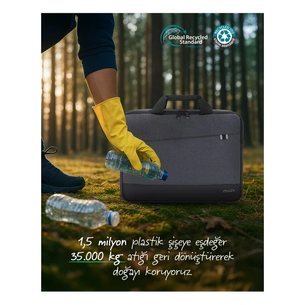 Mack Unicity Eco Mce-1101 Siyah 15.6" Laptop Çantası - Görsel 5