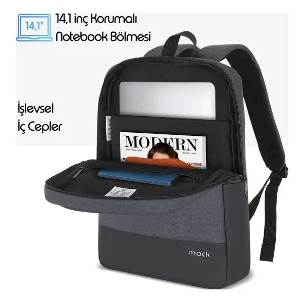 Mack Unicity Eco Mce-1103 Siyah 15.6" Laptop Sırt Çantası - Görsel 3