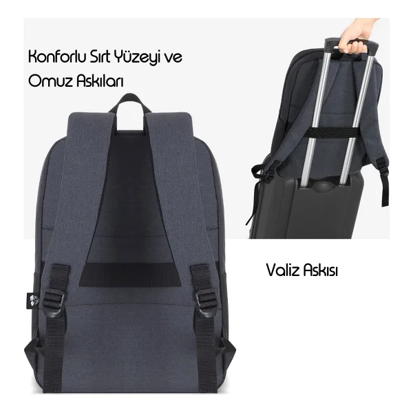 Mack Unicity Eco Mce-1103 Siyah 15.6" Laptop Sırt Çantası - Görsel 4