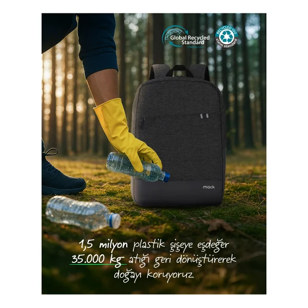 Mack Unicity Eco Mce-1103 Siyah 15.6" Laptop Sırt Çantası - Görsel 6