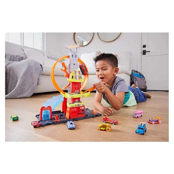 Hot Wheels Çember Pistli İtfaiye İstasyonu Hkx41 - Görsel 8