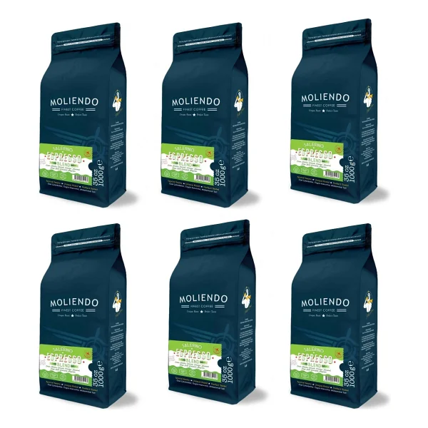 Moliendo Finest Coffee Salerno Espresso Blend Kahve Avantaj Paketi (Çekirdek Kahve) 6x1000 G - 6 Kg - Görsel 4