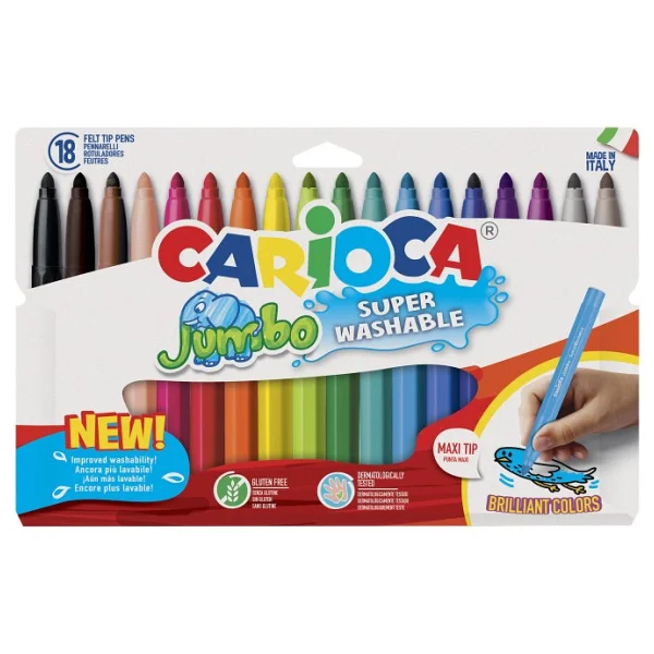 Carioca Jumbo Süper Yıkanabilir 18'li Keçeli Kalem Seti - Görsel 4
