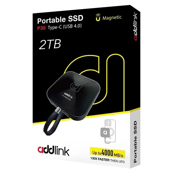 Addlink P30 2tb 4000-3600 MB/S USB 4.0 (40gbps) Type-C Portable Taşınabilir SSD Ad2tbp30b4k - Görsel 4