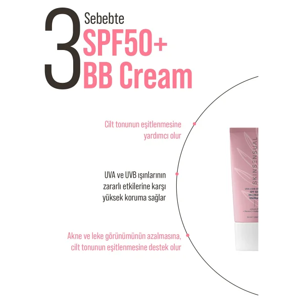 Skin Sensual Bb Krem Medium 50ml Spf50 Pa++++ Leke Karşıtı, Aydınlık Cilt Görünümü Uva/Uvb Koruma - Görsel 5
