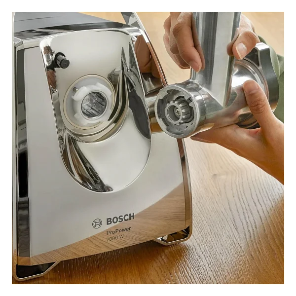 Bosch Et, Balık Veya Sebze Doğrayabilir Çok Fonksiyonlu 2000w Güç ,Çelik Dişli Sucuk Sosis Kıyma Makinesi - Gri - Görsel 3