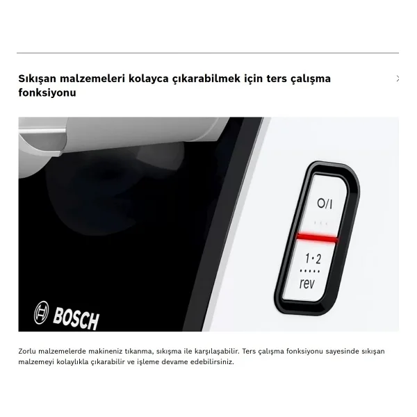 Bosch Et, Balık Veya Sebze Doğrayabilir Çok Fonksiyonlu 2000w Güç ,Çelik Dişli Sucuk Sosis Kıyma Makinesi - Gri - Görsel 5