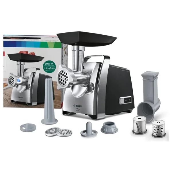 Bosch Et, Balık Veya Sebze Doğrayabilir Çok Fonksiyonlu 2000w Güç ,Çelik Dişli Sucuk Sosis Kıyma Makinesi - Gri - Görsel 7