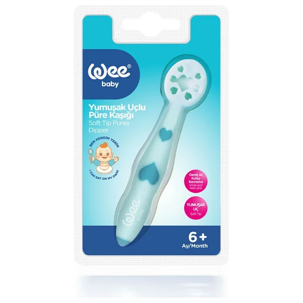 Wee Baby Püre Kaşığı Bebek Beslenme Ve Ek Gıda Kaşığı - Mavi - Görsel 4